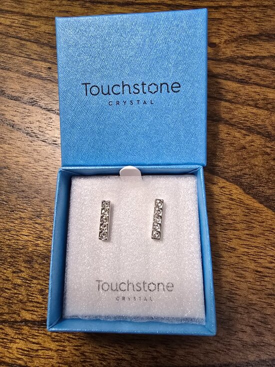 Touchstone Crystal Jewelry - NWT Pavé Bar Earrings by Touchstone Crystal
